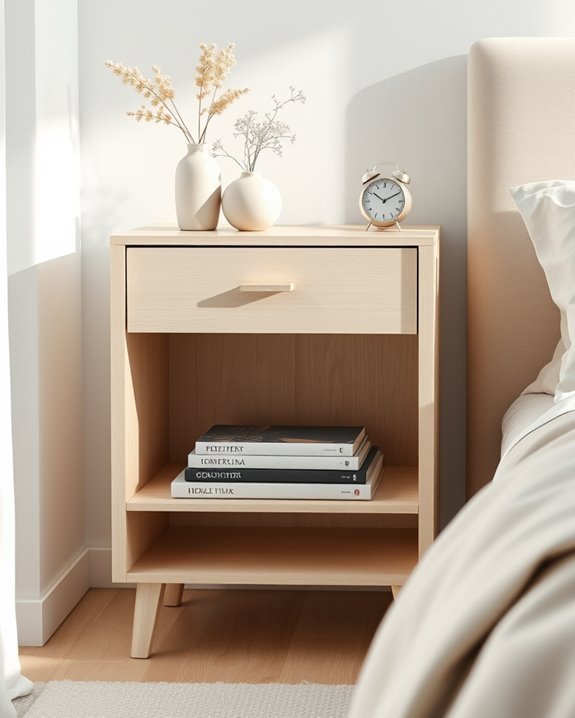 stylish minimalist bedside cabinet