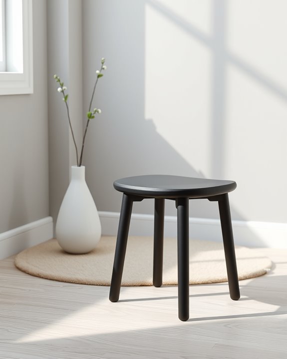 stylish minimalist black stools