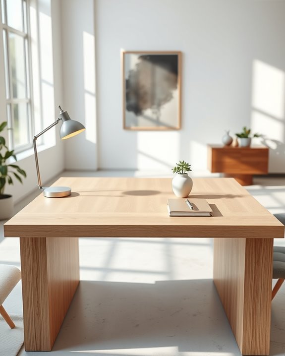 stylish minimalist rectangular desk