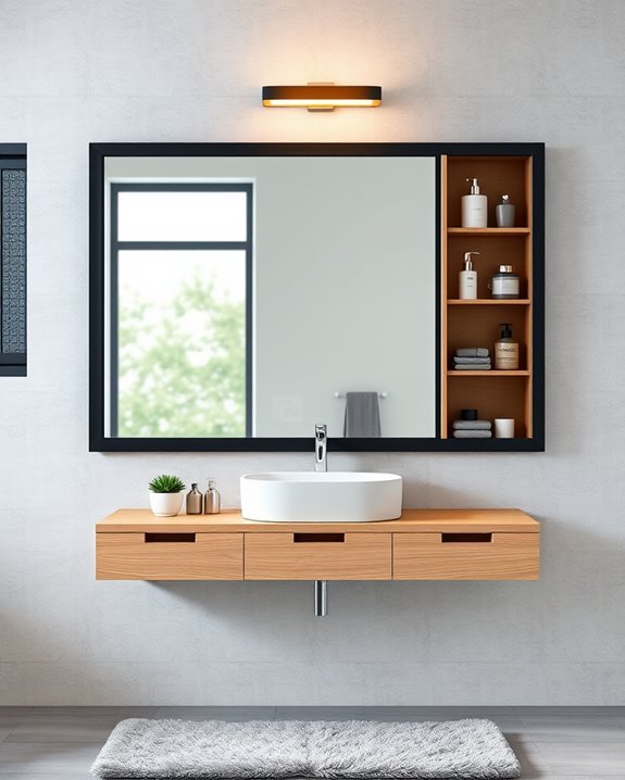 stylish mirror with storage