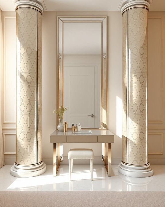stylish mirrored column accents