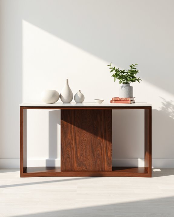 stylish mixed materials console