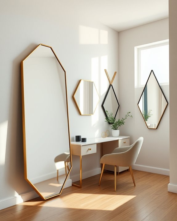 stylish modern geometric mirrors