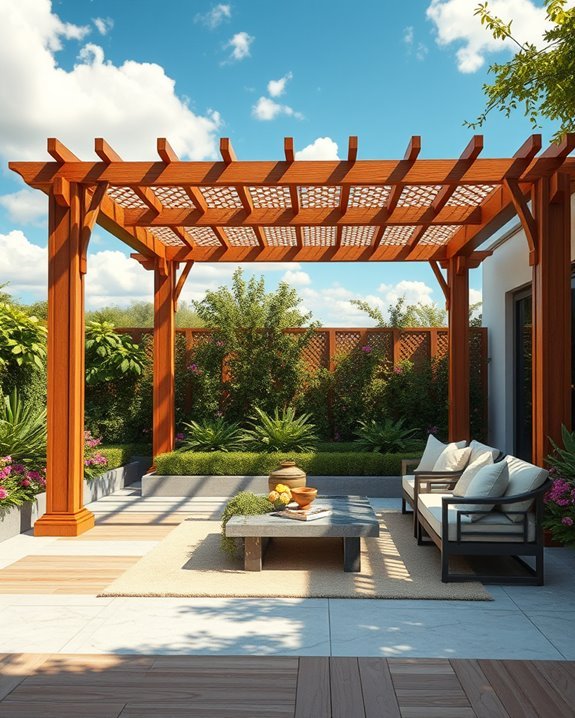 stylish modern outdoor pergola