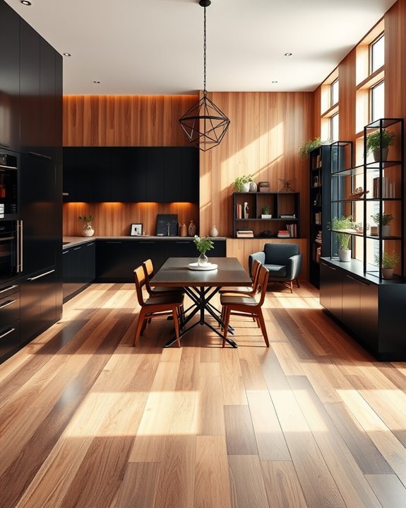stylish multifunctional black wood spaces