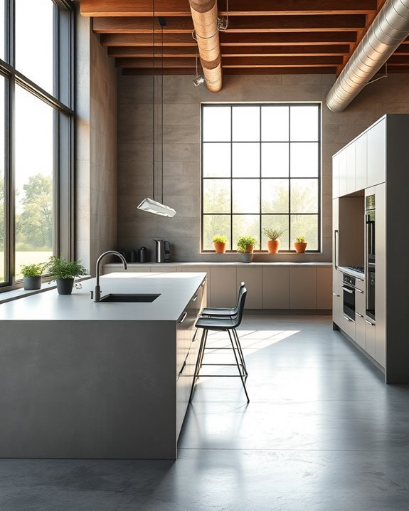 stylish open concept kitchen