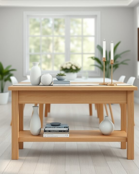 stylish open shelving console