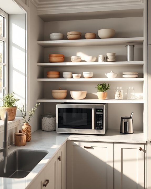 stylish open shelving design