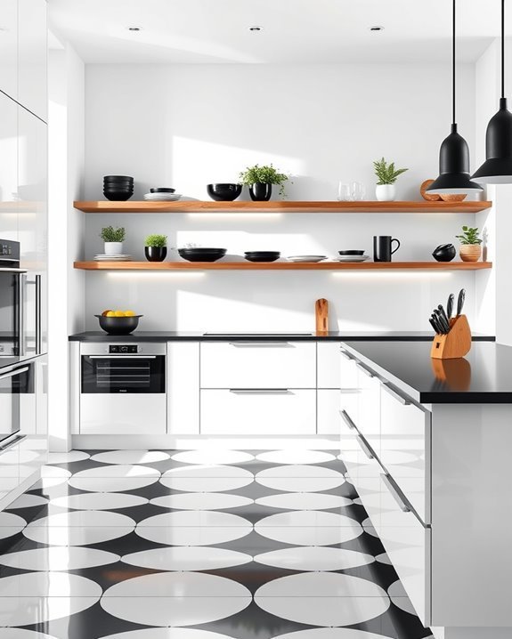 stylish open shelving design