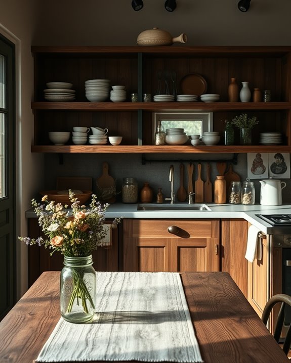 stylish open shelving display