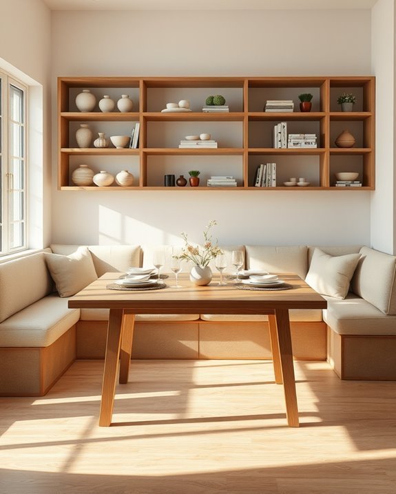 stylish open shelving display
