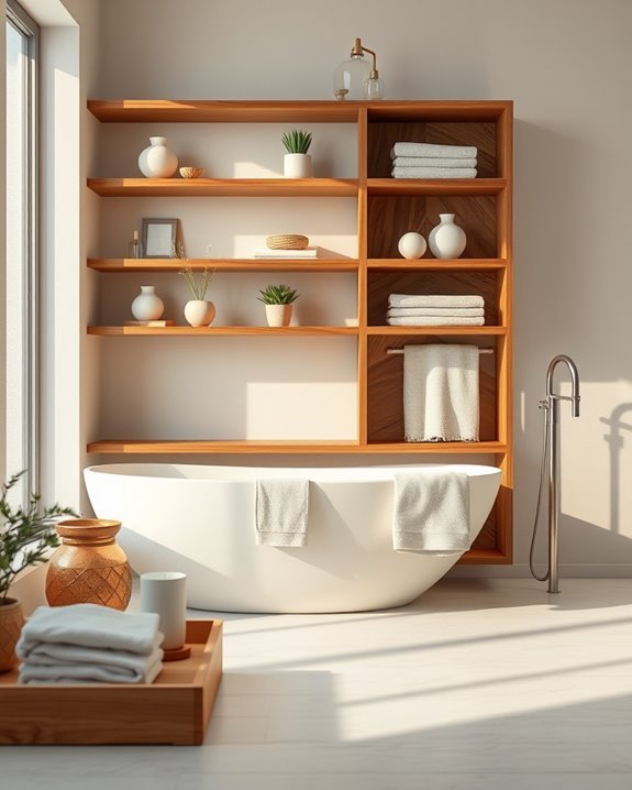 stylish open shelving display