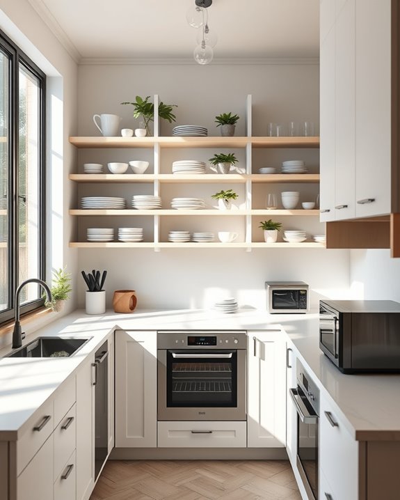 stylish open shelving organization