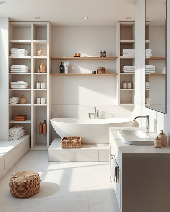 stylish organized bathroom storage
