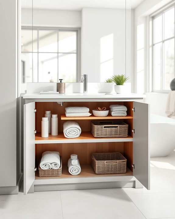 stylish organized bathroom storage