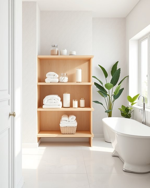 stylish organized open shelving