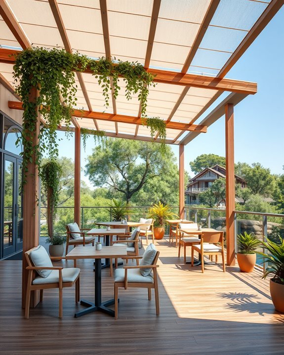 stylish outdoor cafe oasis