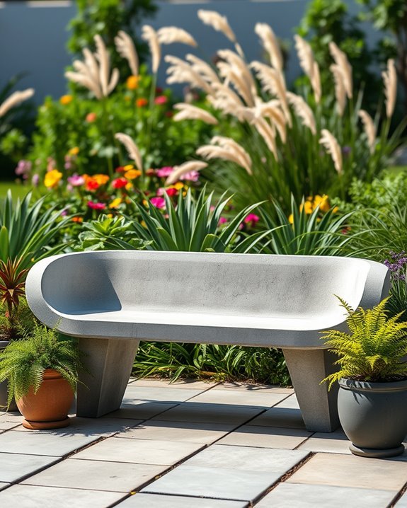 stylish outdoor concrete benches