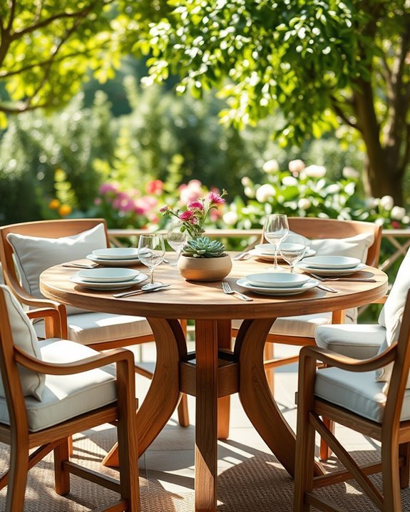 stylish outdoor dining setup