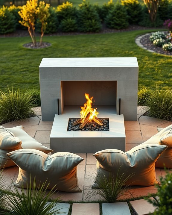 stylish outdoor fireplace design