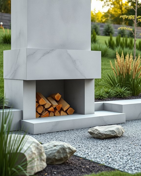stylish outdoor firewood storage