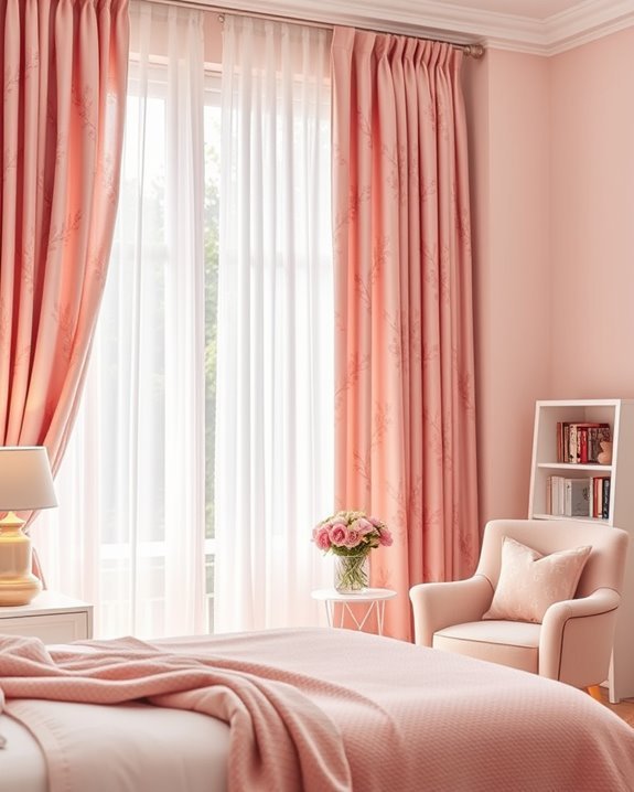 stylish pink curtains enhance aesthetics