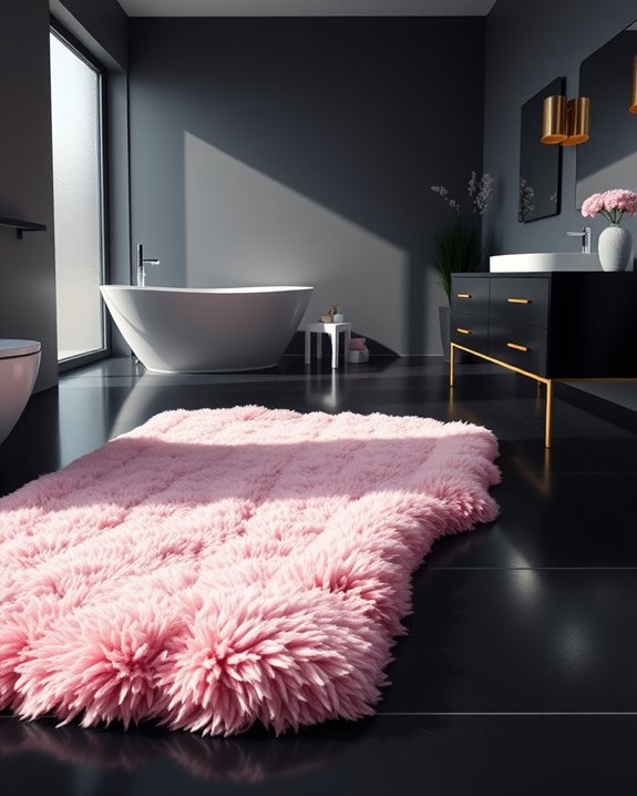 stylish pink rugs enhance contrast