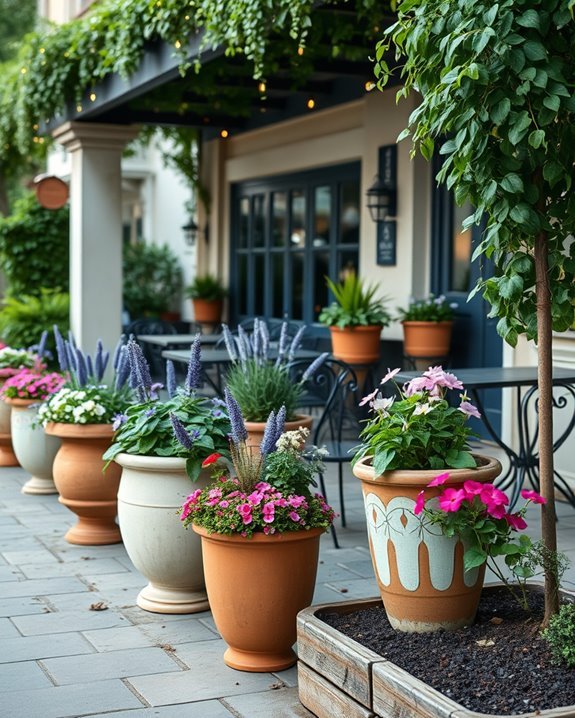 stylish planters enhance ambiance