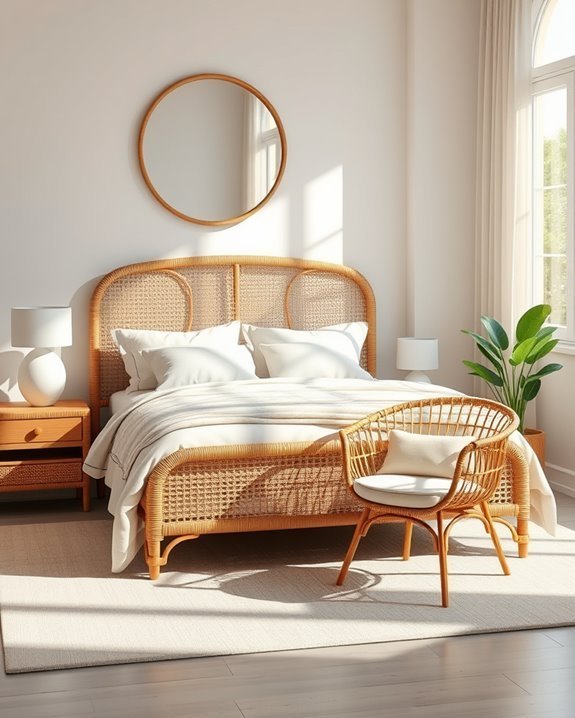 stylish rattan bedroom decor