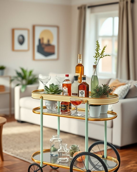 stylish retro bar cart