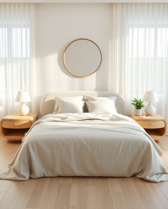 stylish rounded nightstands enhance