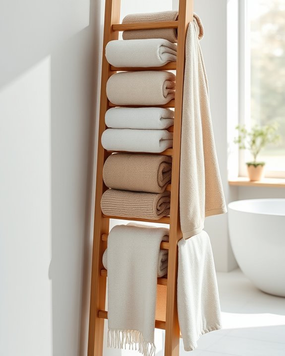 stylish rustic towel display