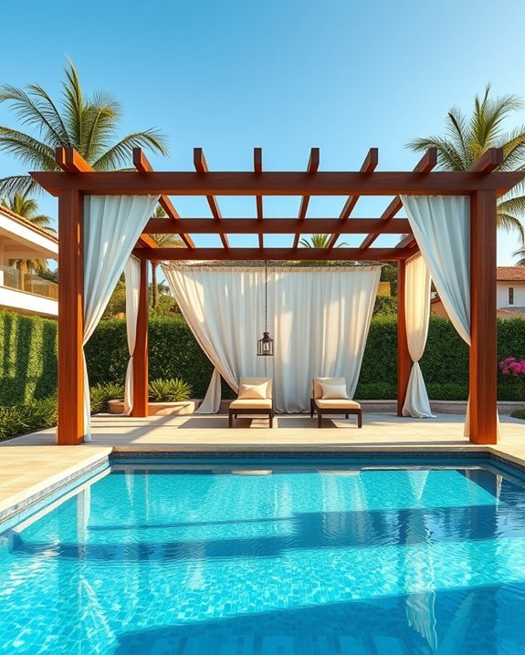 stylish shaded pool pergola