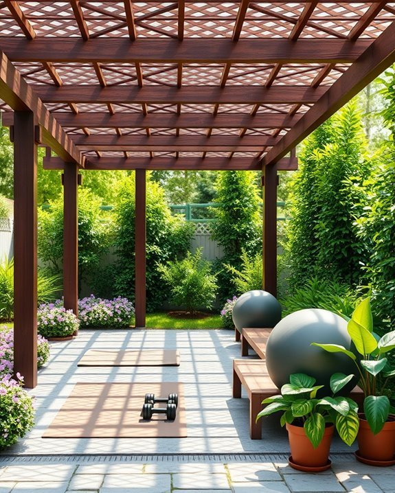 stylish shaded workout space