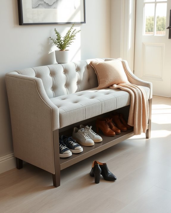 stylish shoe storage bench
