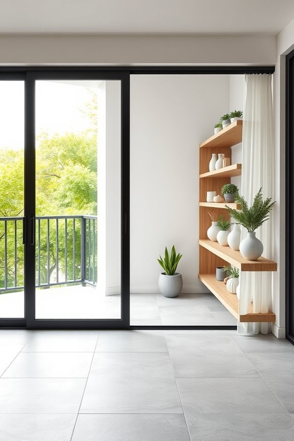 stylish sliding door shelves