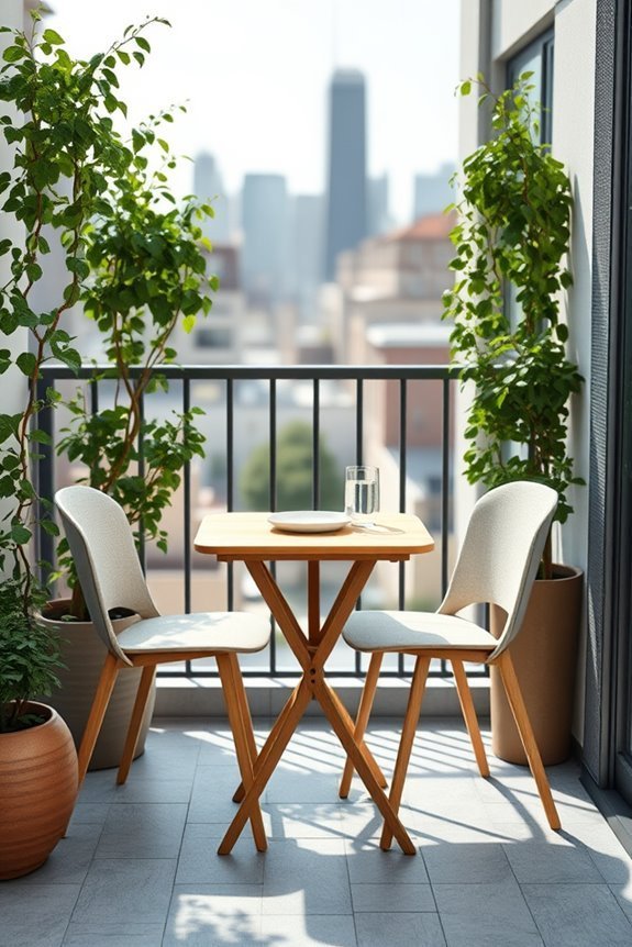 stylish small outdoor dining