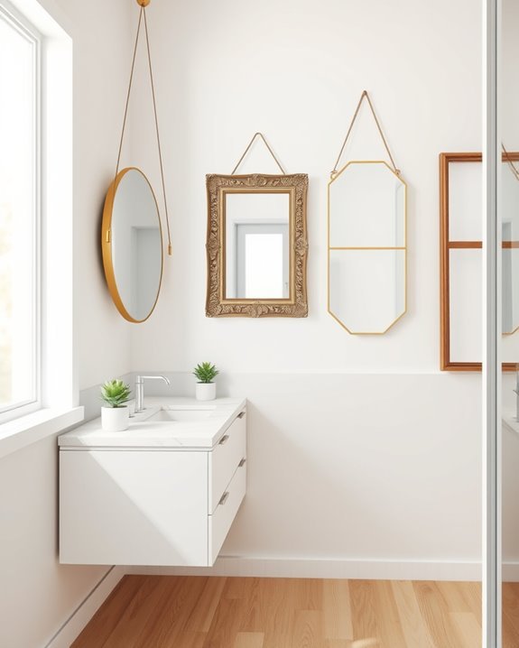 stylish space enhancing hanging mirrors