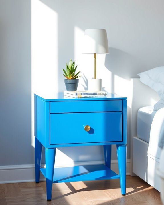 stylish space saving blue tables