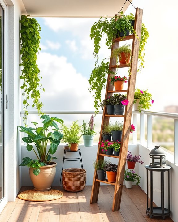 stylish space saving garden ladder