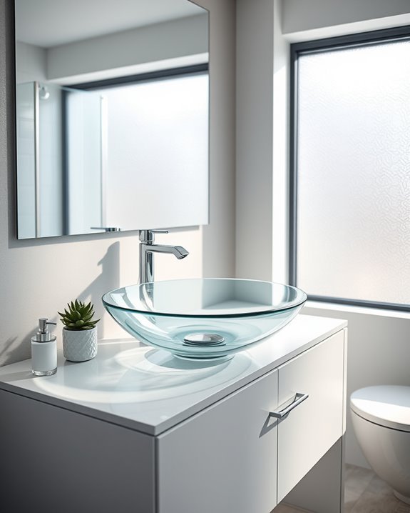 stylish space saving glass sinks