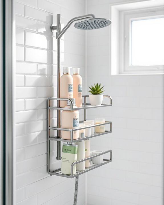 stylish space saving shower caddies