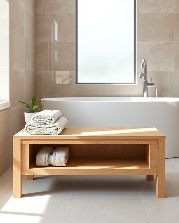 stylish storage bathroom benches
