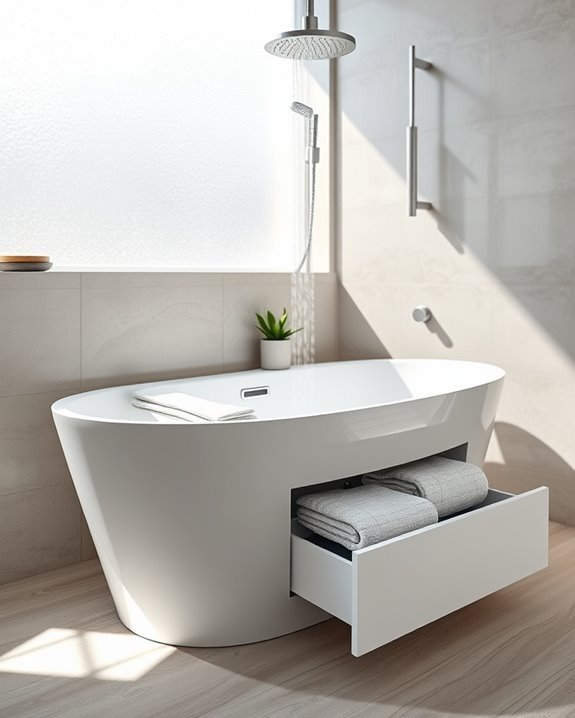 stylish storage bathtub solution