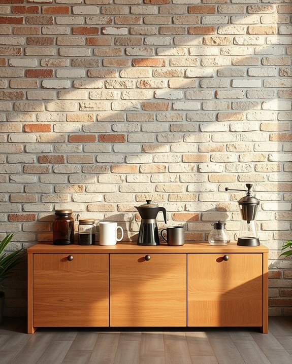 stylish textured brick walls