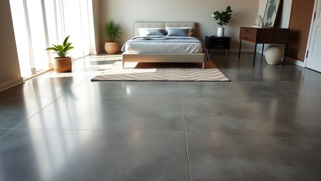 stylish textured concrete flooring