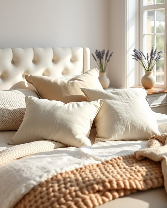 stylish textured pillow arrangements