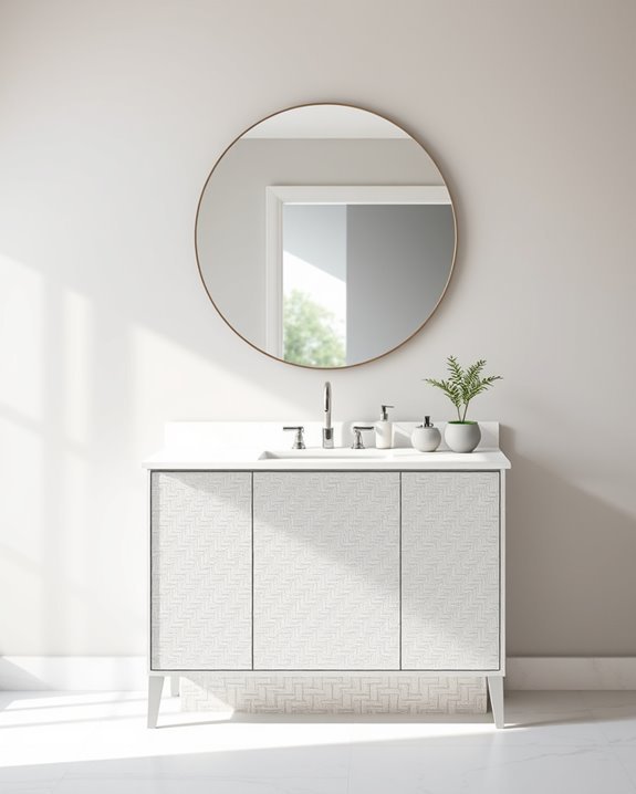 stylish tile front bathroom vanities