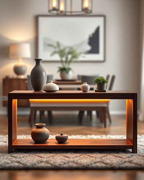 stylish under shelf lighting feature