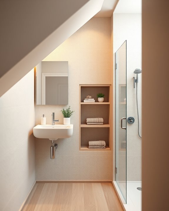 stylish under stair bathroom